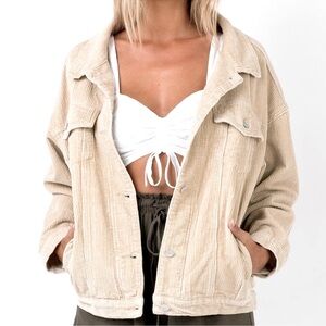 Princess Polly Western Corduroy Beige Jacket
